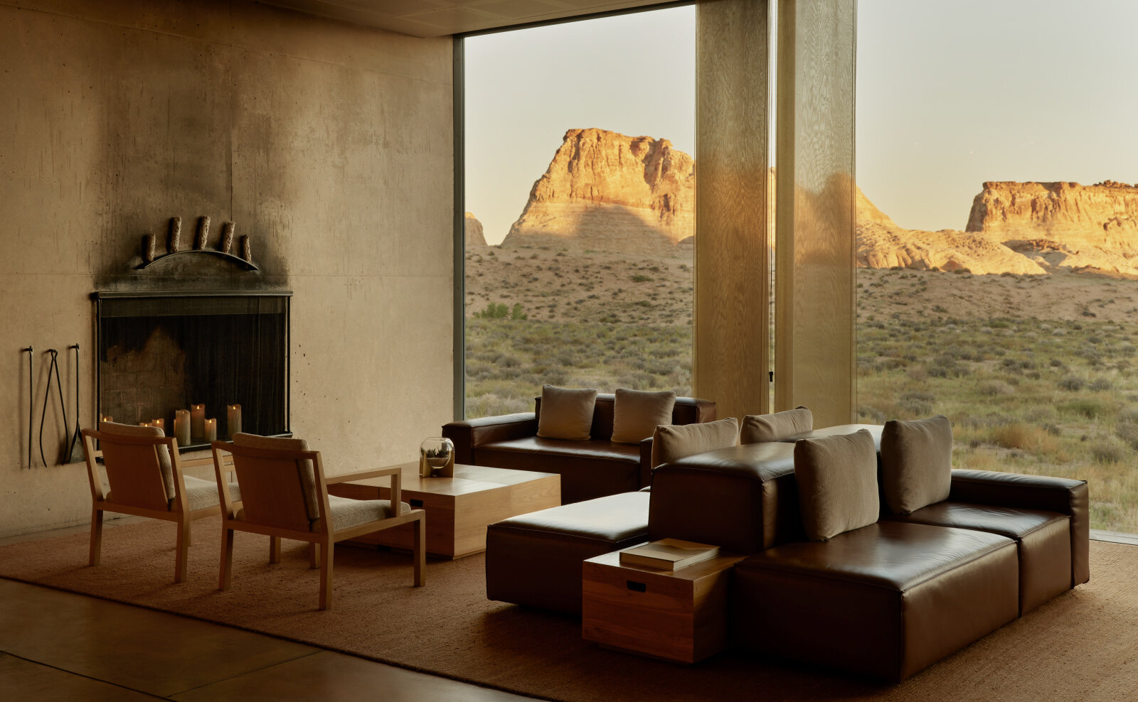 Desert architecture and pool at Amangiri